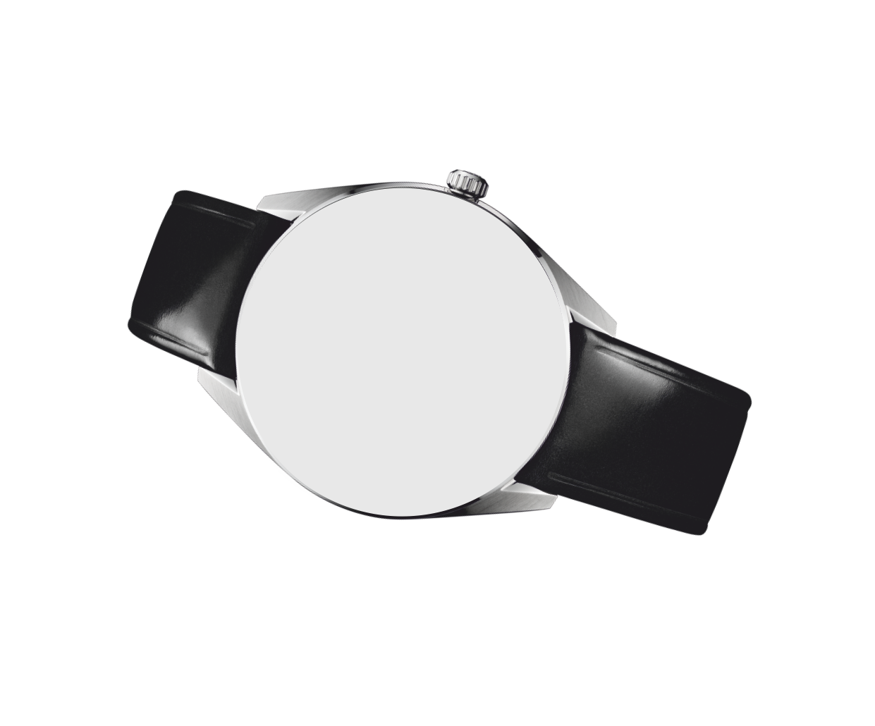 E08-07 Black Leather Strap - 20/18 mm 